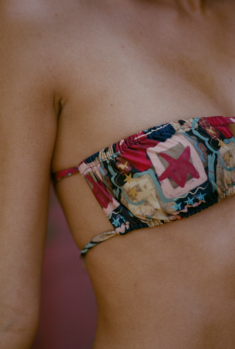 Mado strapless bikini top - Graffiti print