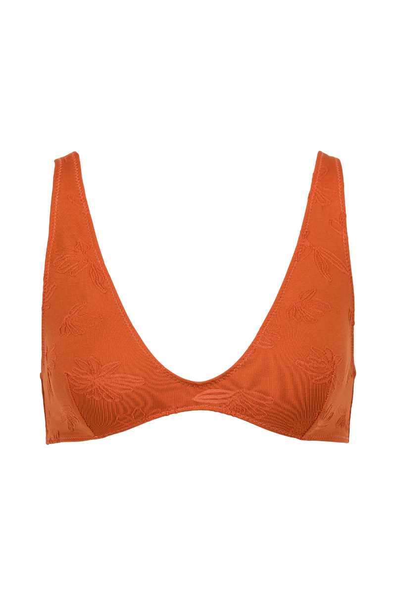 Iroise scarf bikini top - Terracotta
