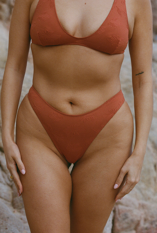 Bas de maillot tanga Agathe - Terracotta