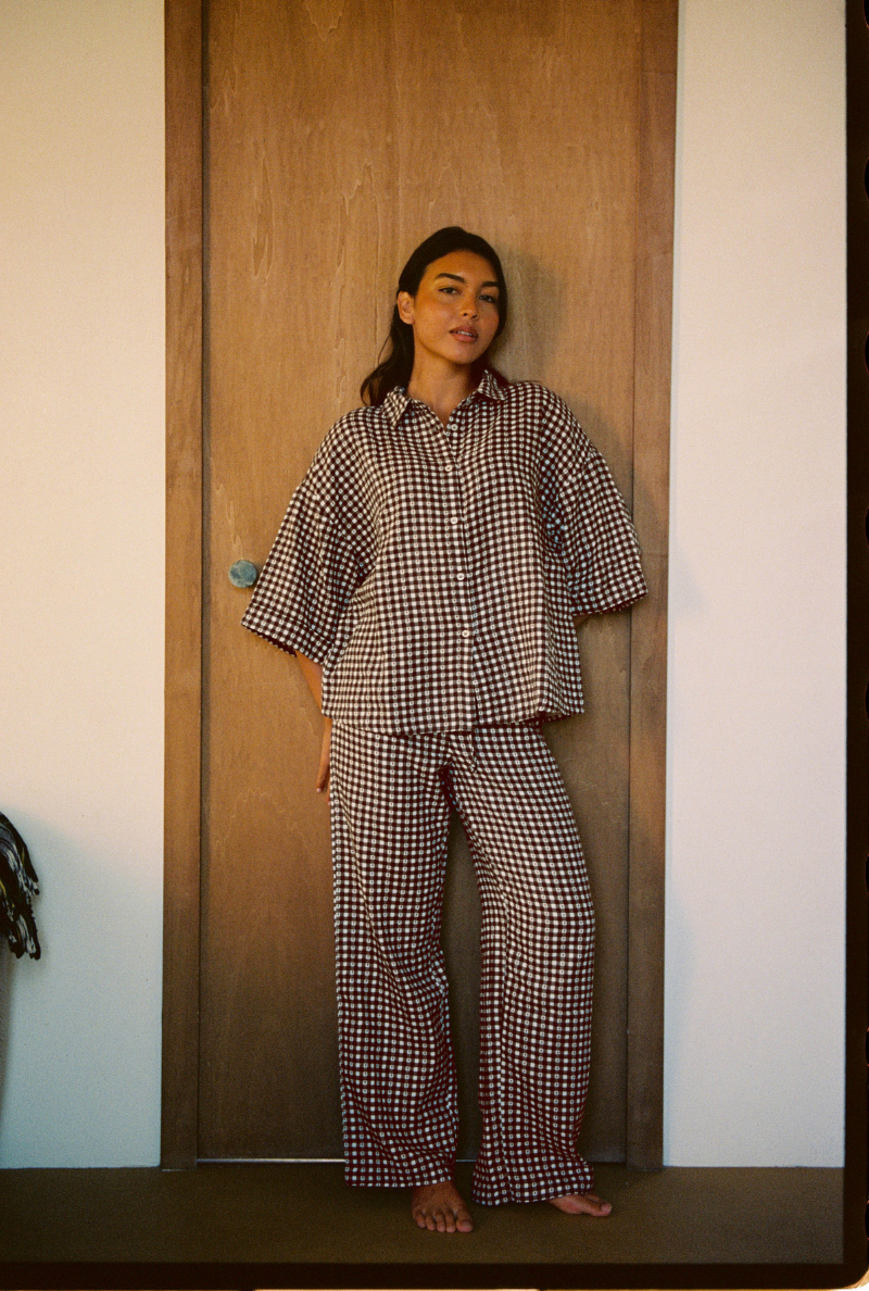 Chemise Axelle - Vichy marron
