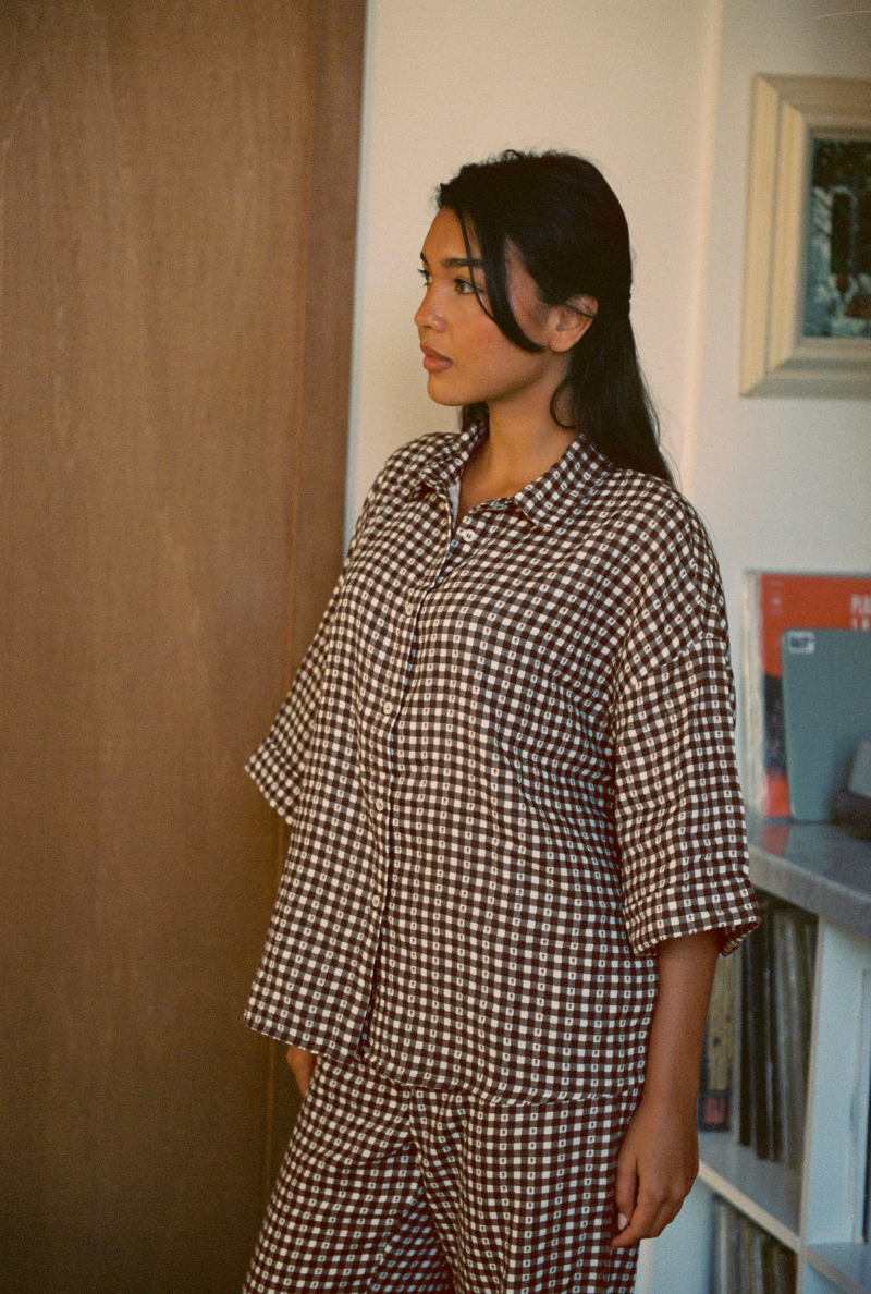 Chemise Axelle - Vichy marron