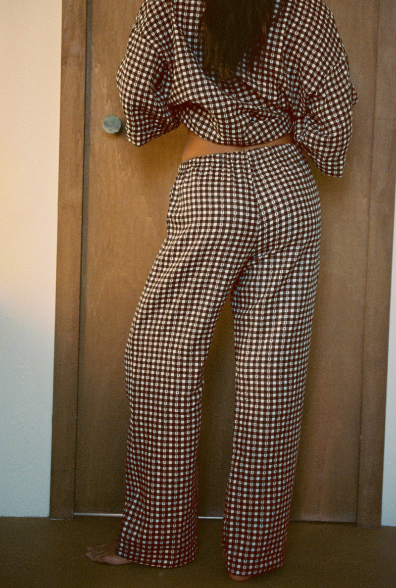 Pantalon Axelle - Vichy marron