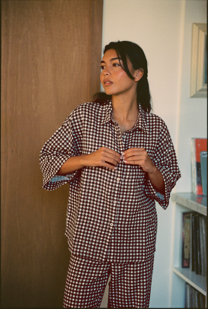 Ensemble Axelle - Vichy marron