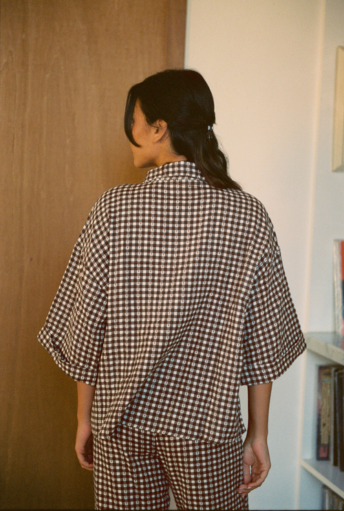 Ensemble Axelle - Vichy marron